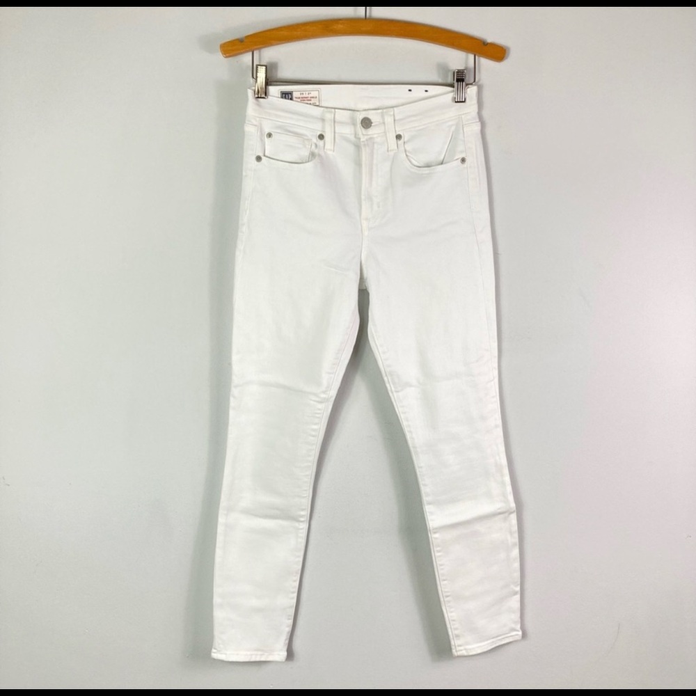 Gap White Jeans True Skinny Ankle High Rise Size 26 / 2R